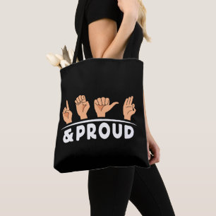 Deaf And Proud Deaf People Fingerspelling Sign Art Tote Bag