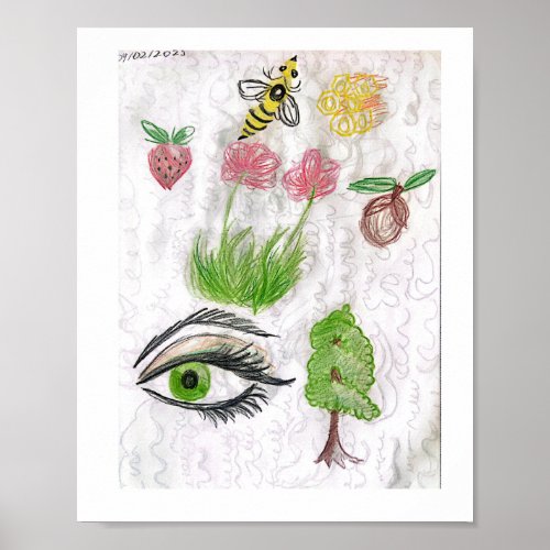 Deaf artist hand_made art drawings poster