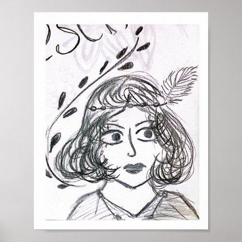 Deaf artist hand_made art drawings poster