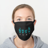 Deaf ASL American Sign Language Fingerspelled Black Cotton Face Mask (Worn)