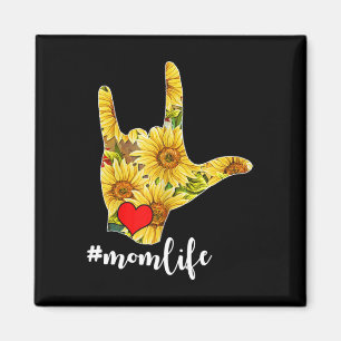 Deaf Awareness ASL Sign Language Sunflower I Love  Magnet