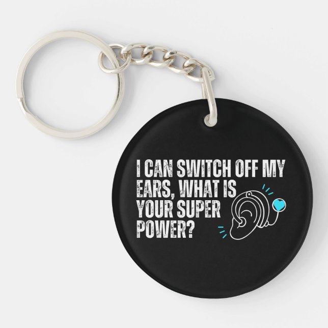 Deaf Awareness - Cochlear Implant Super Power Keychain (Front)