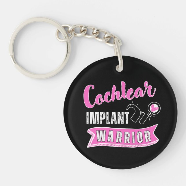 Deaf Awareness - Cochlear Implant Warrior  Keychain (Front)