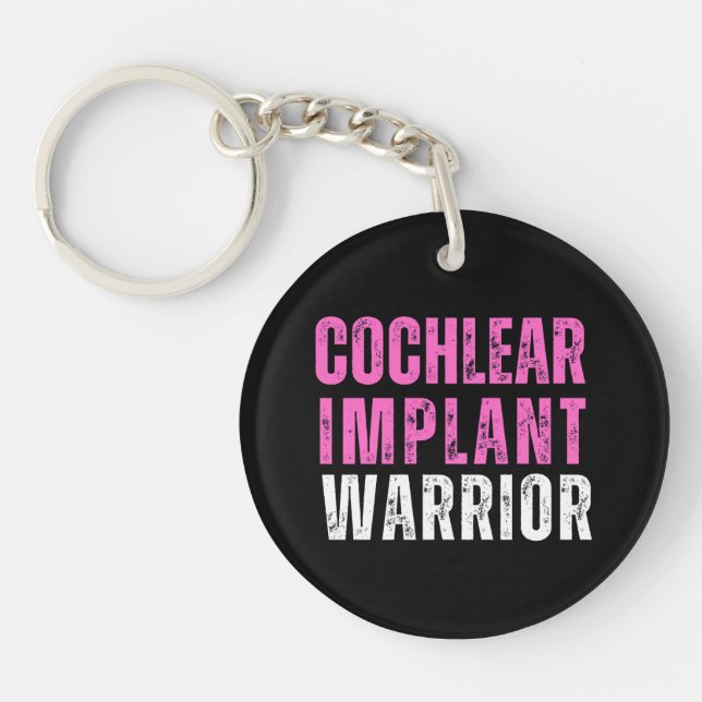 Deaf Awareness - Cochlear Implant Warrior  Keychain (Front)
