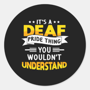 Deaf Awareness Hearing Loss And Sign Language Classic Round Sticker