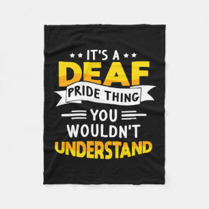 Deaf Awareness Hearing Loss And Sign Language Fleece Blanket