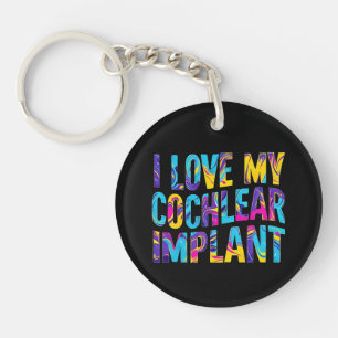 Deaf Awareness - I Love my Cochlear Implant  Keychain
