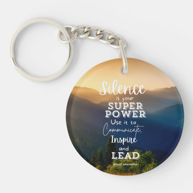 Deaf Awareness Inspirational  Keychain (Front)