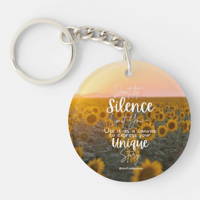 Deaf Awareness Inspirational  Keychain (Front)