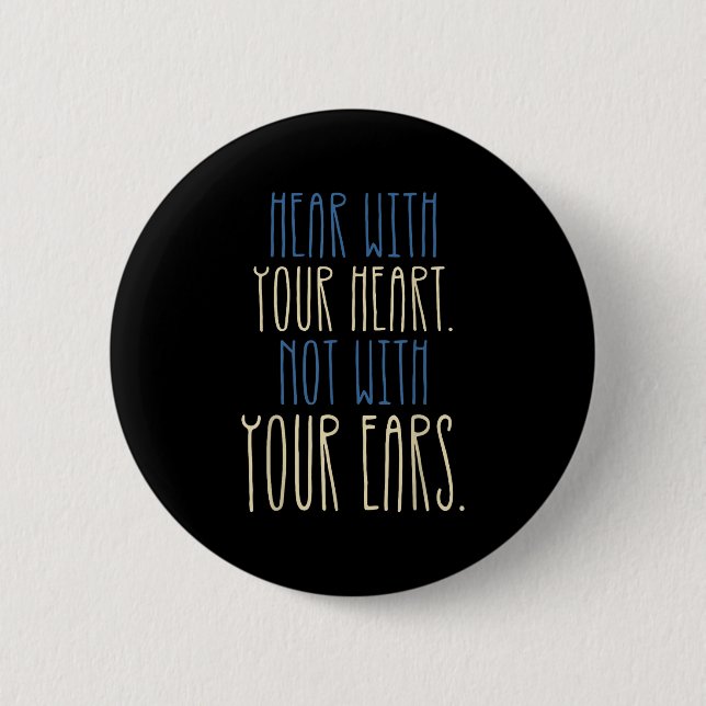Deaf Awareness Language Deafness Disability Deaf P Button (Front)