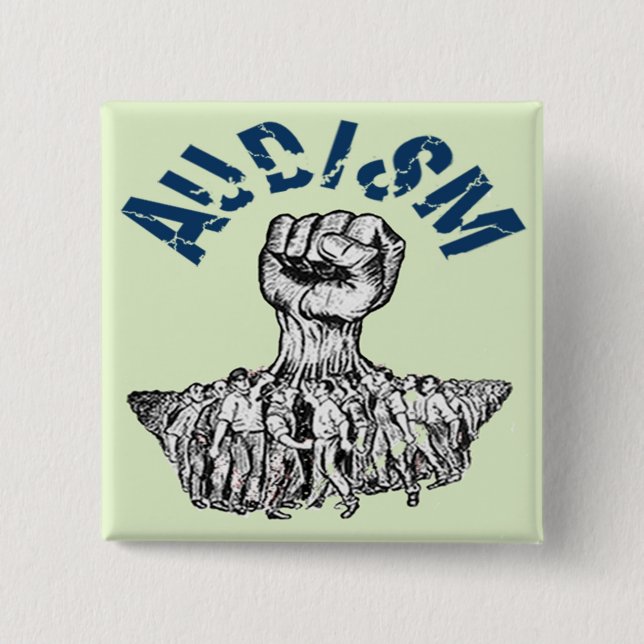 Deaf Civil Rights Movement Against Audism Pinback Button (Front)
