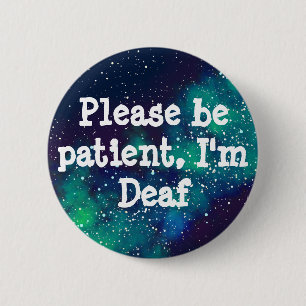 Deaf Customizable Galaxy Identity Pinback Button