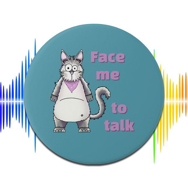 Deaf Daisy Cat Hearing Loss Awareness Personalized Button (visible disability signal, non medical awareness art, storybook cat kids accessibility pin badge)