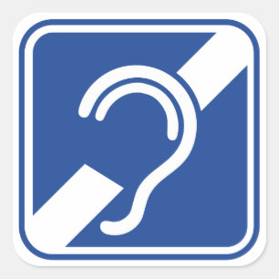 Deaf. Disturbance of hearing, deafness, hearing lo Square Sticker