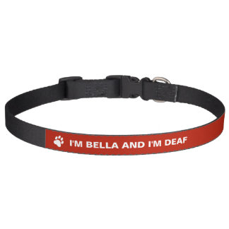 Deaf Dog Awareness With Custom Name Pet Collar