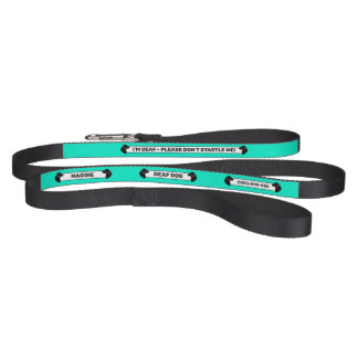 Deaf Dog - Black Dog Silhouettes - Teal Turquoise Pet Leash