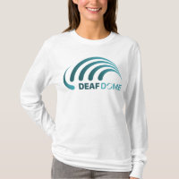 Deaf Dome long sleeve tshirt with teal logo