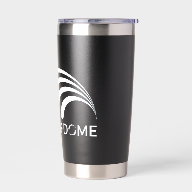 Deaf Dome tumbler with white logo (Left)