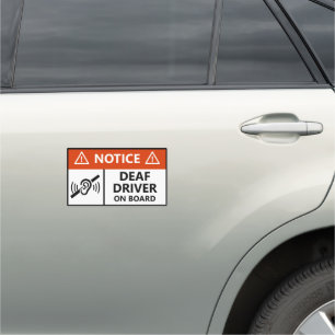 Deaf Driver On Board Emergency Safety Alert Car Magnet