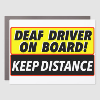 Deaf Driver On Board Print Novelty LARGE Car Magnet