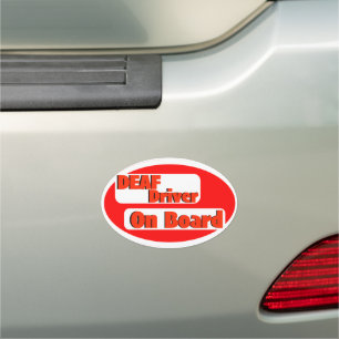 Deaf Driver On Board Print Novelty Warning Sign
