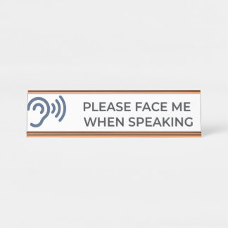 Deaf Hard of Hearing Disability Awareness Acrylic  Desk Name Plate
