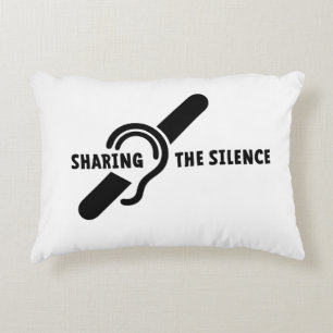 Deaf, hearing impaired, deafness, gestures of lang accent pillow