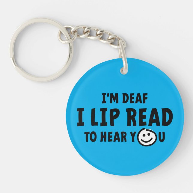 Deaf, hearing impaired, deafness, gestures of lang keychain (Front)