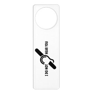 Deaf, hearing impaired, deafness, hearing loss log door hanger
