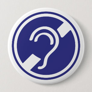 Deaf, hearing impaired, deafness, hearing loss sig button