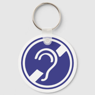 Deaf, hearing impaired, deafness, hearing loss sig keychain