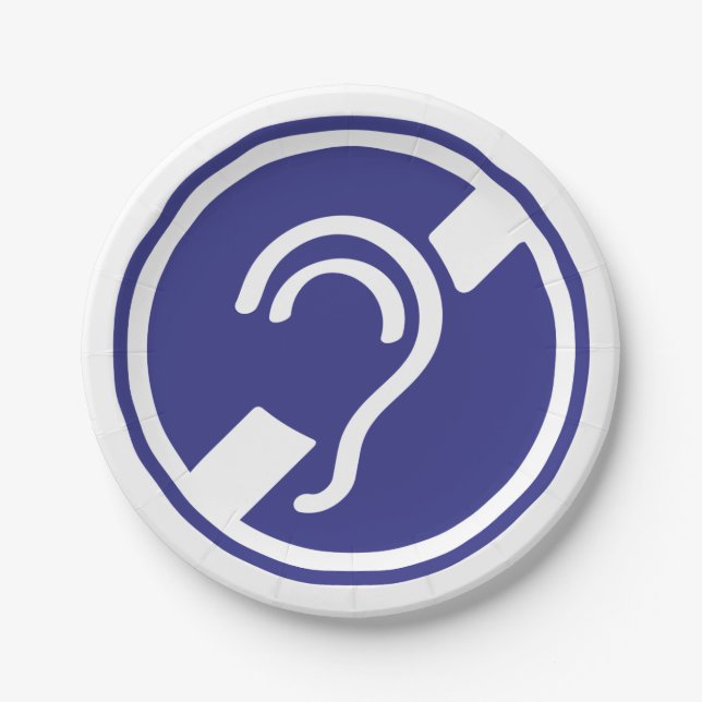 Deaf, hearing impaired, deafness, hearing loss sig paper plates (Front)