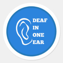 Deaf In One Ear Blue Design