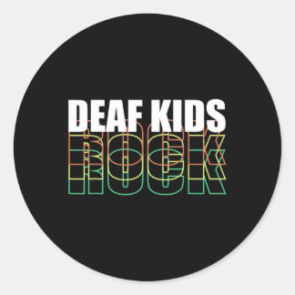 Deaf Kid Sign Language Classic Round Sticker