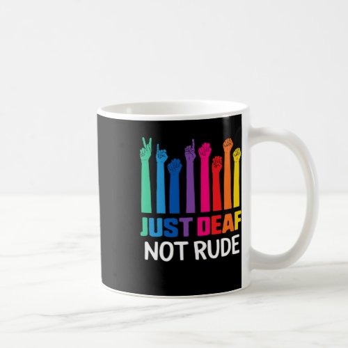 Deaf Not Rude Deaf Awareness Yellow Ribbon Asl Lan Coffee Mug