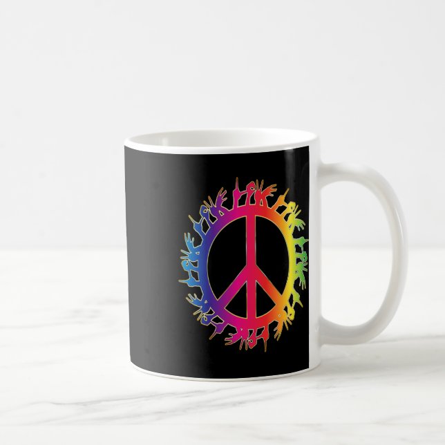 Deaf Peace Sign Language Hand Talking Teachers Asl Coffee Mug (Right)