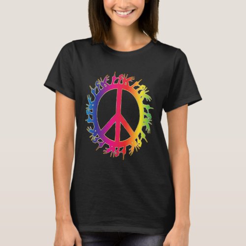 Deaf Peace Sign Language Hand Talking Teachers Asl T_Shirt