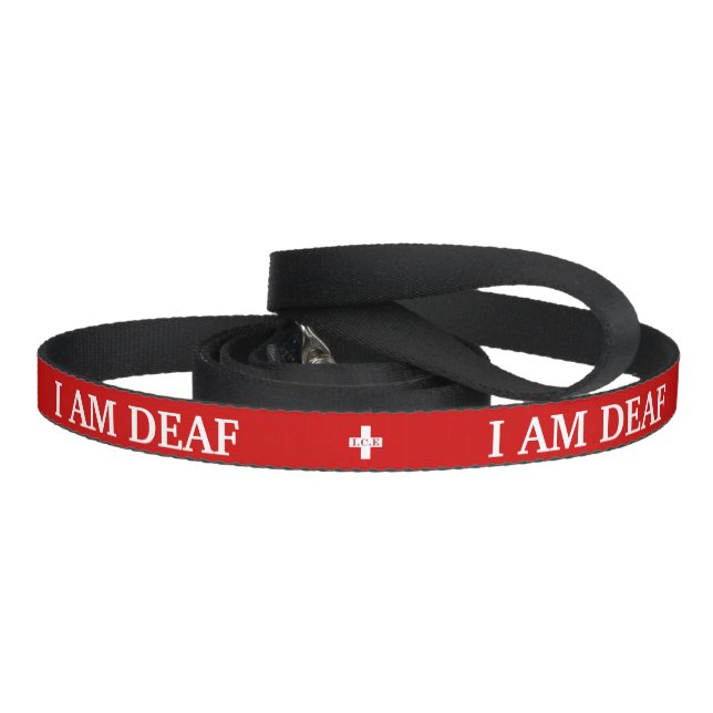 Deaf pet custom awareness red pet leash (Handle)