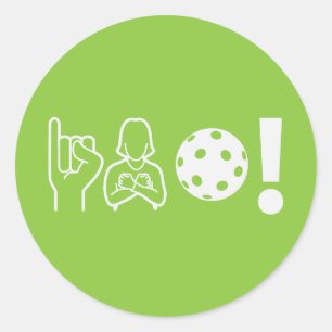 Deaf Pickleball Classic Round Sticker
