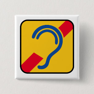 Deaf. Poor hearing, deafness, Limited hearing. Button