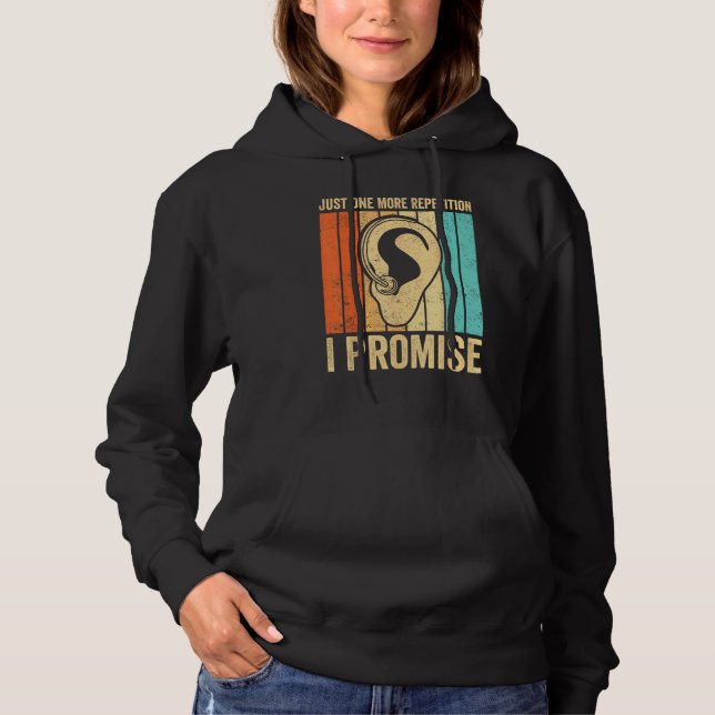 Deaf Pride ASL Just One More Repetition  I Promise Hoodie (Front)