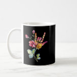 Deaf Pride ASL Teacher Floral ILY Love Sign Langua Coffee Mug<br><div class="desc">Deaf Pride ASL Teacher Floral ILY Love Sign Language T-Shirt</div>