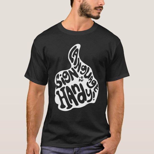 Deaf Pride Sign Language ASL Expert Fluent In Lang T-Shirt (Front)
