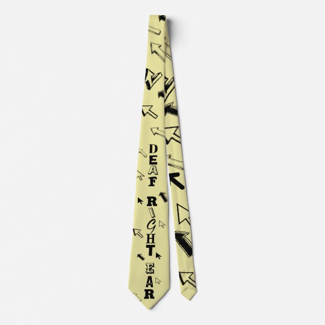 Deaf right ear hard of hearing deafness Tie (Front)