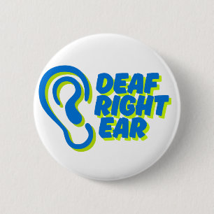deaf right ear white background button