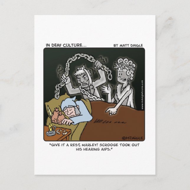 Deaf Scrooge Postcard (Front)