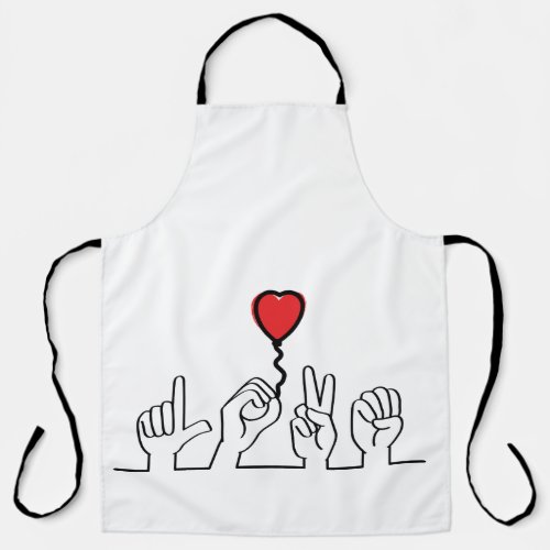 Deaf sign_language love  love I love you Apron