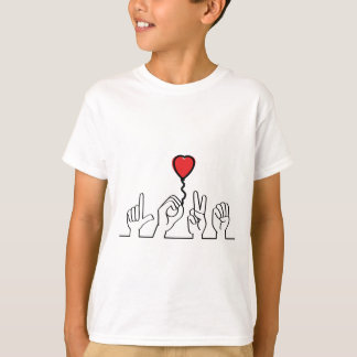 Deaf, sign-language love — love. I love you. T-Shirt