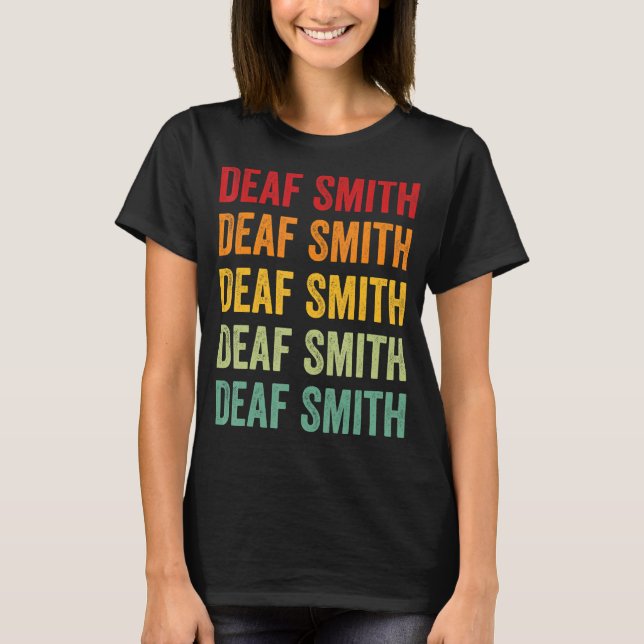 Deaf Smith County Texas Rainbow Text Design T-Shirt (Front)