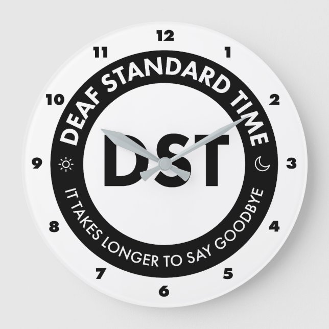 Deaf Standard Time Large Clock (Front)